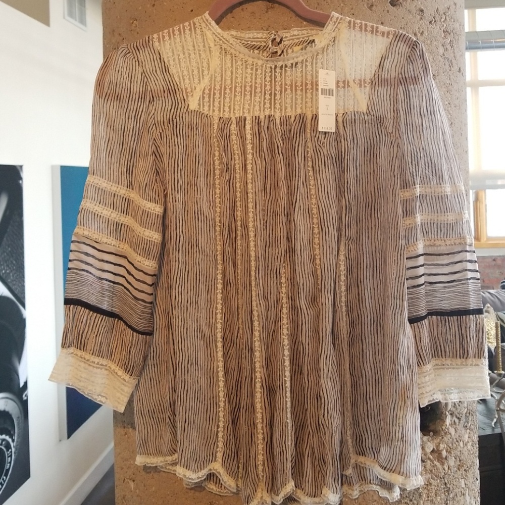 Lace ,sheer ruffle blouse from Anthro